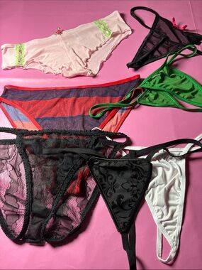 Sheer Lace & Mesh Bikini Panties - Multi Color Pack